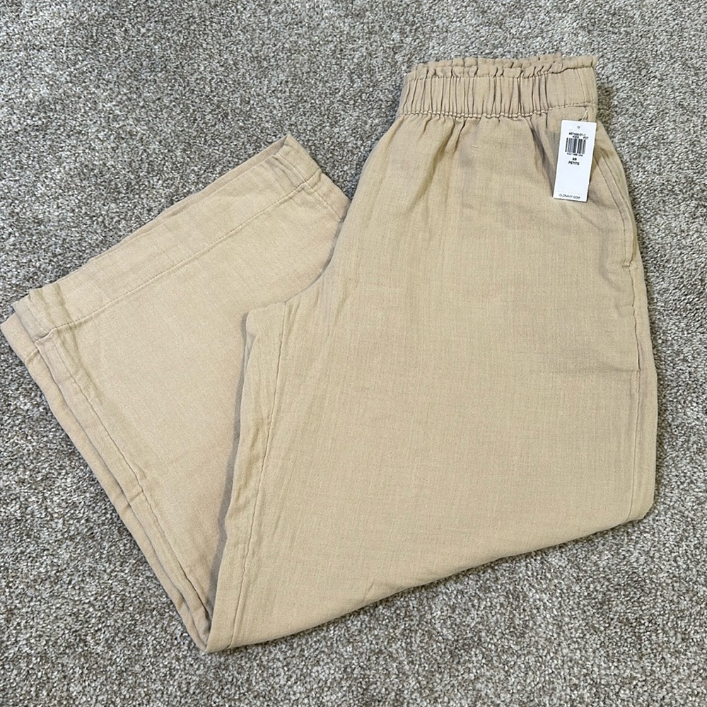 Old Navy Linen Khaki Wide Leg Pants XS